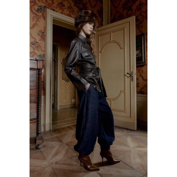 ZARA DENIM TROUSERS - Picture 1 of 5